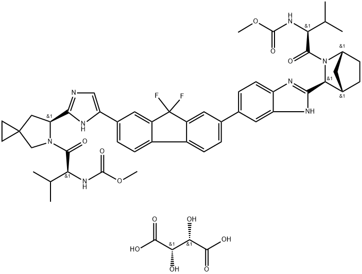 Ledipasvir (D-tartrate) Struktur