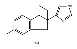 1H-Imidazole, 5-(2-ethyl-5-fluoro-2,3-dihydro-1H-inden-2-yl)-, hydrochloride (1:1) Struktur