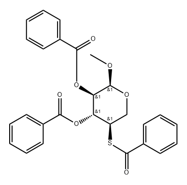 Methyl 2-O,3-O,4-S-tribenzoyl-4-thio-α-D-xylopyranoside Struktur