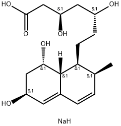 1-Naphthaleneheptanoic acid, 1,2,6,7,8,8a-hexahydro-β,δ,6,8-tetrahydroxy-2-methyl-, monosodium salt, (βR,δR,1S,2S,6S,8S,8aR)- (9CI) Struktur