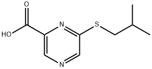 6-(isobutylthio)pyrazine-2-carboxylicacid Struktur