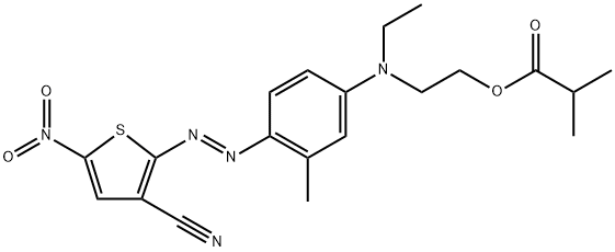 2-[4-[N-Ethyl-N-(2-isopropylcarbonyloxy)ethyl]amino-2-methylphenylazo]-5-nitro-3-thiophencarbonitrile Struktur