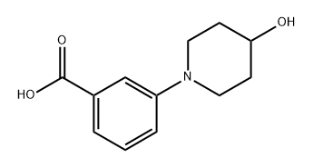 3-(4-hydroxypiperidin-1-yl)benzoic acid Struktur