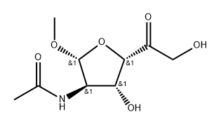 .beta.-D-xylo-Hexofuranosid-5-ulose, methyl 2-(acetylamino)-2-deoxy- Struktur