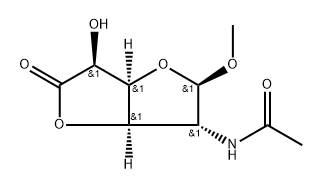 .beta.-D-Glucofuranosiduronic acid, methyl 2-(acetylamino)-2-deoxy-, .gamma.-lactone Struktur