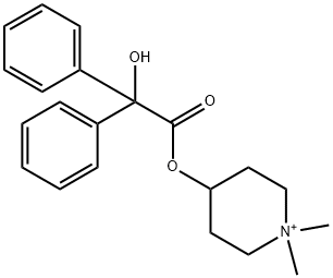 Piperidinium, 4-[(2-hydroxy-2,2-diphenylacetyl)oxy]-1,1-dimethyl- Struktur