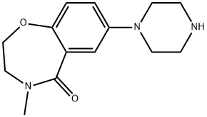 4-methyl-7-(piperazin-1-yl)-3,4-dihydrobenzo[f][1,4]oxazepin-5(2H)-one Struktur