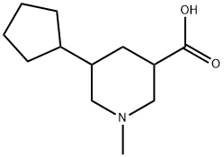 5-cyclopentyl-1-methylpiperidine-3-carboxylicacid Struktur