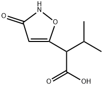 5-Isoxazoleacetic acid, 2,3-dihydro-α-(1-methylethyl)-3-oxo- Struktur