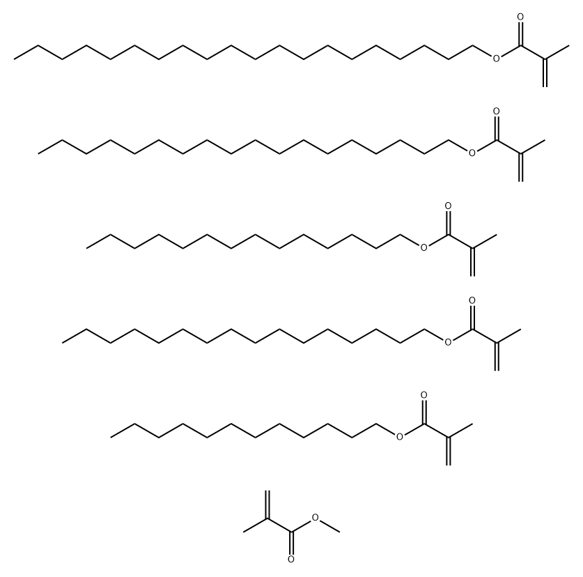 2-Propenoic acid, 2-methyl-, dodecyl ester, polymer with eicosyl 2-methyl-2-propenoate, hexadecyl 2-methyl-2-propenoate, methyl 2-methyl-2-propenoate, octadecyl 2-methyl-2-propenoate and tetradecyl 2-methyl-2-propenoate Struktur