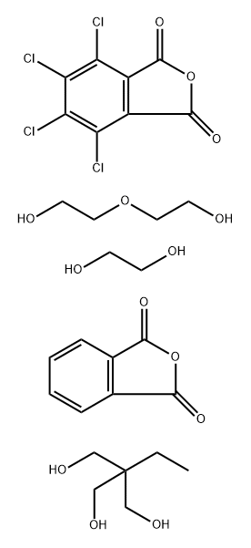 1,3-Isobenzofurandione, 4,5,6,7-tetrachloro-, polymer with 1,2-ethanediol, 2-ethyl-2-(hydroxymethyl)-1,3-propanediol, 1,3-isobenzofurandione and 2,2-oxybisethanol Struktur