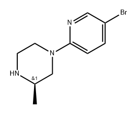 (3R)-1-(5-bromopyridin-2-yl)-3-methylpiperazine Struktur