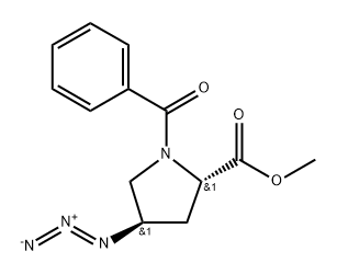 L-Proline, 4-azido-1-benzoyl-, methyl ester, (4R)- Struktur