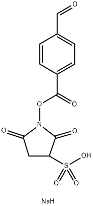 sodium 1-((4-formylbenzoyl)oxy)-2,5-dioxopyrrolidine-3-sulfonate Struktur