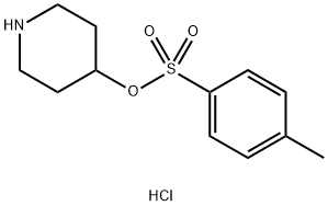 Benzenesulfonic acid, 4-methyl-, 4-piperidinyl ester, hydrochloride (1:1) Struktur