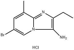 Imidazo[1,2-a]pyridin-3-amine, 6-bromo-2-ethyl-8-methyl-, hydrochloride (1:1) Struktur