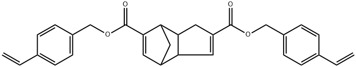 3a,4,7,7a-tetrahydro--4,7-methano-1H-indene-2,6-dicarboxylic acid 2,6-bis[(4-ethenylphenyl)methyl]ester Struktur