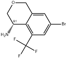 (S)-7-bromo-5-(trifluoromethyl)-3,4-dihydro-1H-2-benzopyran-4-amine Struktur