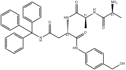 L-Aspartamide, L-alanyl-L-alanyl-N1-[4-(hydroxymethyl)phenyl]-N4-(triphenylmethyl)- Struktur