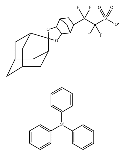 Triphenylsulfonium, α,α,β,β-tetrafluorohexahydrospiro[4,7-methano-1,3-benzodioxole-2,2'-tricyclo[3.3.1.13,7]decane]-5-ethanesulfonic acid (1:1) Struktur