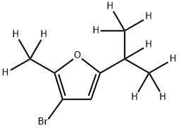 3-Bromo-[2-methyl-5-(iso-propyl)-d10]-furan Struktur