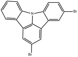 2,5-dibromo-indolo[3,2,1-jk]carbazole Struktur