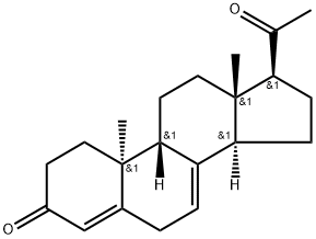 Pregna-4,7-diene-3,20-dione, (9β,10α)- Struktur