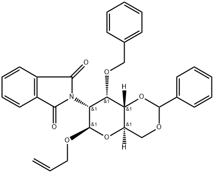 .beta.-D-Allopyranoside, 2-propenyl 2-deoxy-2-(1,3-dihydro-1,3-dioxo-2H-isoindol-2-yl)-3-O-(phenylmethyl)-4,6-O-(phenylmethylene)- Struktur