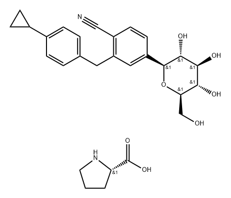 化合物 VELAGLIFLOZIN PROLINE HYDRATE 結構式