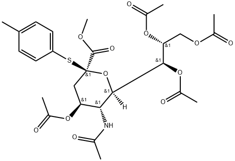 α-Neuraminic acid, N-acetyl-2-S-(4-methylphenyl)-2-thio-, methyl ester, 4,7,8,9-tetraacetate Struktur