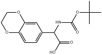 2-((tert-butoxycarbonyl)amino)-2-(2,3-dihydrobenzo[b][1,4]dioxin-6-yl)aceticacid Struktur