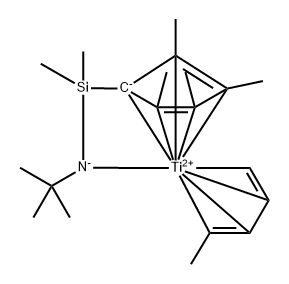 [N-(1,1-dimethylethyl)-1,1-dimethyl-1-[(1,2,3,4,5-η)-2,3,4,5-tetramethyl-2,4-cyclopentadien-1-yl]silanaminato(2-)-κN][(1,2,3,4-η)-1,3-pentadiene]-titanium Struktur