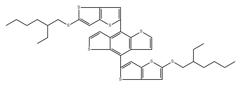 4,8-bis(5-((2-ethylhexyl)thio)thieno[3,2-b]thiophen-2-yl)benzo[1,2-b:4,5-b']dithiophene Struktur