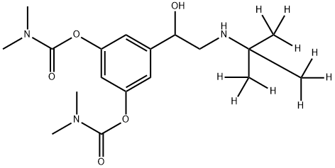 Carbamic acid, N,N-dimethyl-, C,C'-[5-[2-[[1,1-di(methyl-d3)ethyl-2,2,2-d3]amino]-1-hydroxyethyl]-1,3-phenylene] ester Struktur