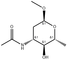 Methyl 3-(acetylamino)-2,3,6-trideoxy-α-D-arabino-hexopyranoside Struktur