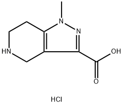 1H-Pyrazolo[4,3-c]pyridine-3-carboxylic acid, 4,5,6,7-tetrahydro-1-methyl-, hydrochloride (1:1) Struktur