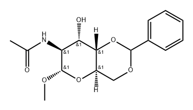 1-O-Methyl-2-(acetylamino)-4-O,6-O-benzylidene-2-deoxy-α-D-altropyranose Struktur