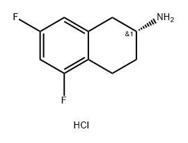 (R)-2-amino-5,7-difluoro-1,2,3,4-tetrahydronaphthalene hydrochloride Struktur