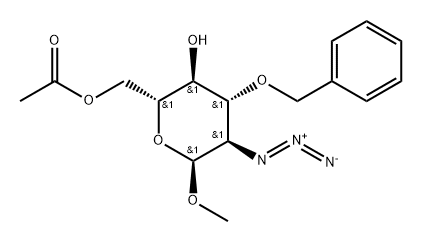 Methyl-azido-2-deoxy-3-O-(phenylmethyl)-alpha-D-glucopyranoside6-acetate Struktur