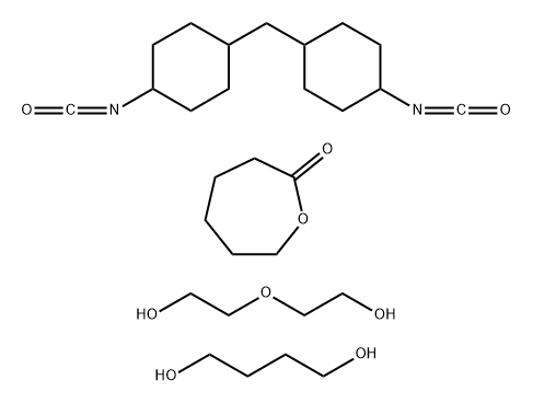 2-Oxepanone, polymer with 1,4-butanediol, 1,1-methylenebis4-isocyanatocyclohexane and 2,2-oxybisethanol Struktur