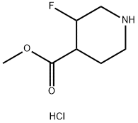 4-Piperidinecarboxylic acid, 3-fluoro-, methyl ester, hydrochloride (1:1) Struktur