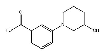 3-(3-hydroxypiperidin-1-yl)benzoic acid Struktur