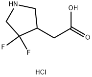 2-(4,4-difluoropyrrolidin-3-yl)aceticacid hydrochloride Struktur