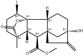 Gibbane-1,10-dicarboxylic acid, 4a,7-dihydroxy-4-iodo-1-methyl-8-methylene-, 1,4a-lactone, 10-methyl ester, (1α,4β,4aα,4bβ,10β)- (9CI)