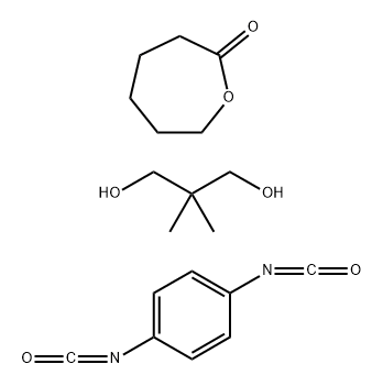 2-Oxepanone, polymer with 1,4-diisocyanatobenzene and 2,2-dimethyl-1,3-propanediol Struktur