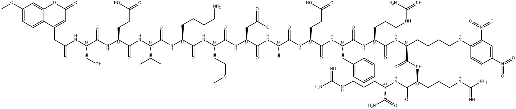 Mca-Amyloid β/A4 Protein Precursor770(667-676)-Lys(Dnp)-Arg-Arg amide trifluoroacetate salt Struktur