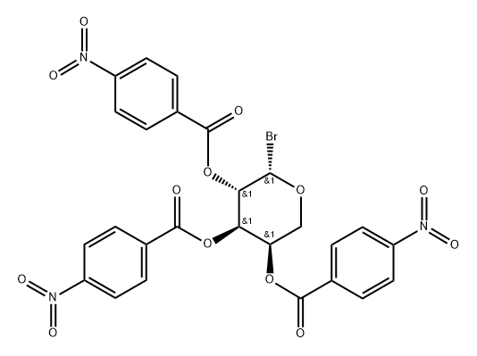 2-O,3-O,4-O-Tris(p-nitrobenzoyl)-β-D-arabinopyranosyl bromide Struktur