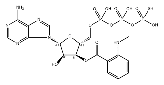 2',3'-O-(N-Methyl-anthraniloyl)-adenosine-5'-(gamma-thio)-triphosphate triethylammonium salt Struktur