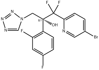 2-?Pyridineethanol, 5-?bromo-?α-?(2,?4-?difluorophenyl)?-?β,?β-?difluoro-?α-?(1H-?tetrazol-?1-?ylmethyl)?-?, (αR)?- Struktur