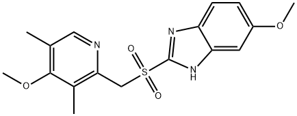 6-methoxy-2-{[(4-methoxy-3,5-dimethylpyridin-2-yl)methyl]sulfonyl}-1H-benzimidazole Struktur